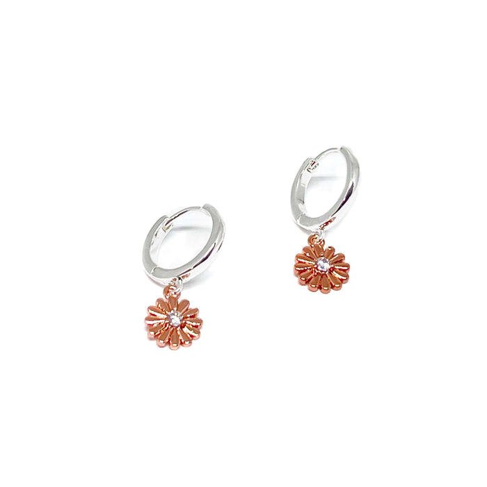 Clementine Freya Flower Earrings - Rose Gold