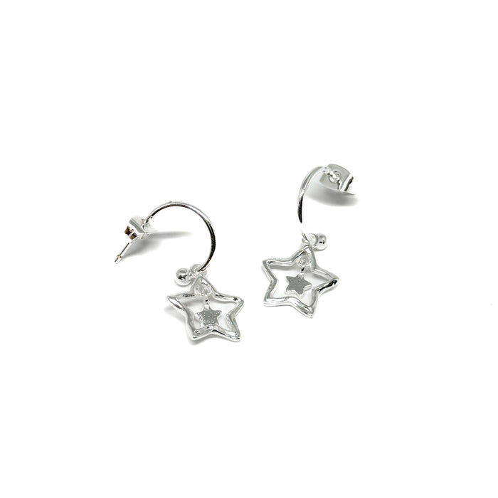 Clementine Yuna Star Earrings - Silver