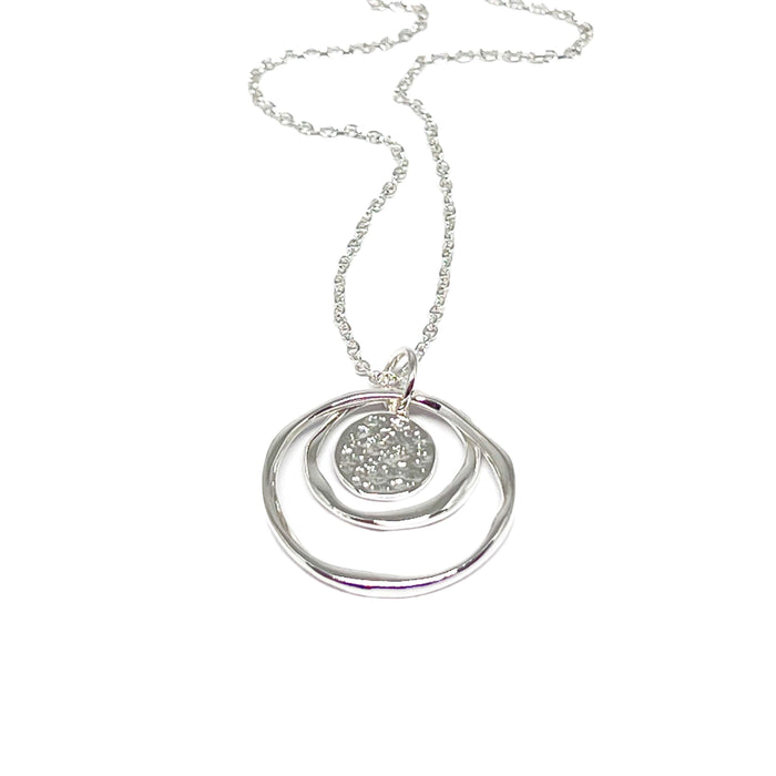 Clementine Joanna Circle Silver Necklace