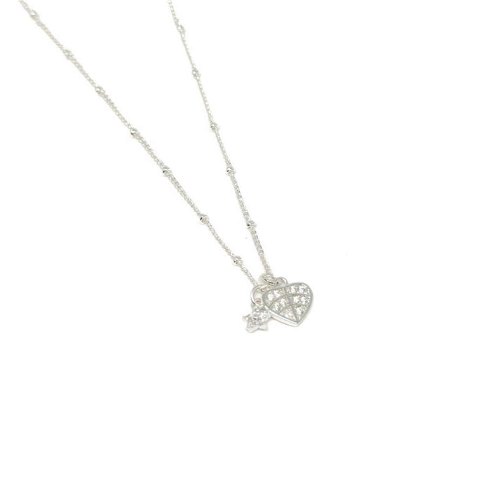 Clementine Lior Leaf Circle Silver Necklace