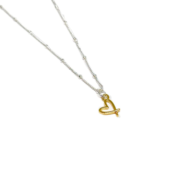 Clementine Cora Heart Necklace - Gold