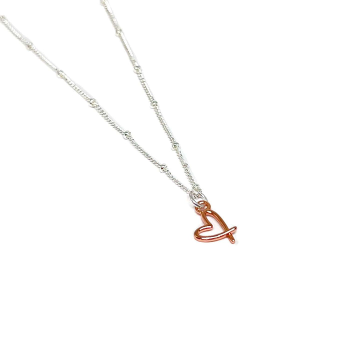 Clementine Cora Heart Necklace - Rose Gold