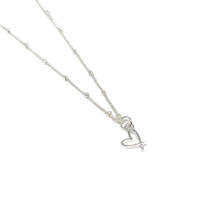 Clementine Cora Heart Necklace - Silver