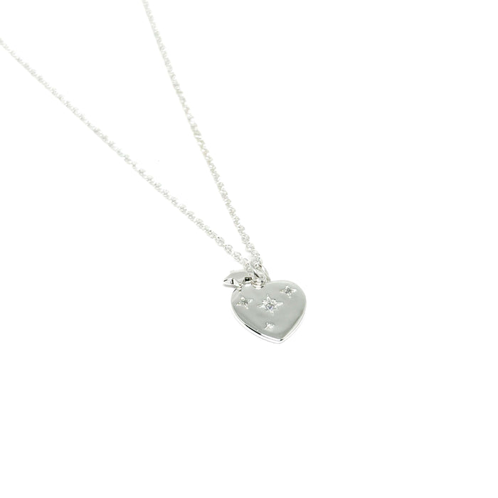 Clementine Rea Heart Necklace - Silver