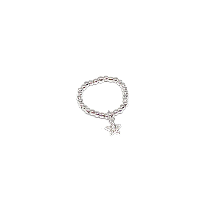 Clementine Rachel Sparkle Star Ring - Silver