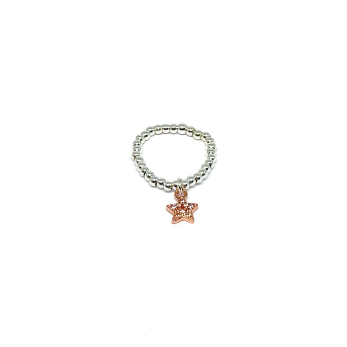 Clementine Rachel Open Star Charm Ring - Rose Gold