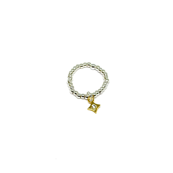Clementine Rachel Diamond Charm Ring - Gold