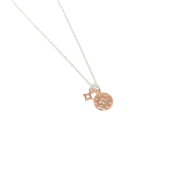 Clementine Vivia Compass Rose Gold Necklace