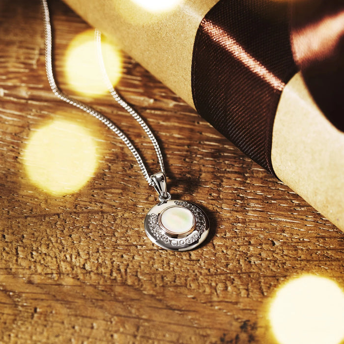 Clogau Celebration Sterling Silver Pendant With Mother of Pearl & Topaz