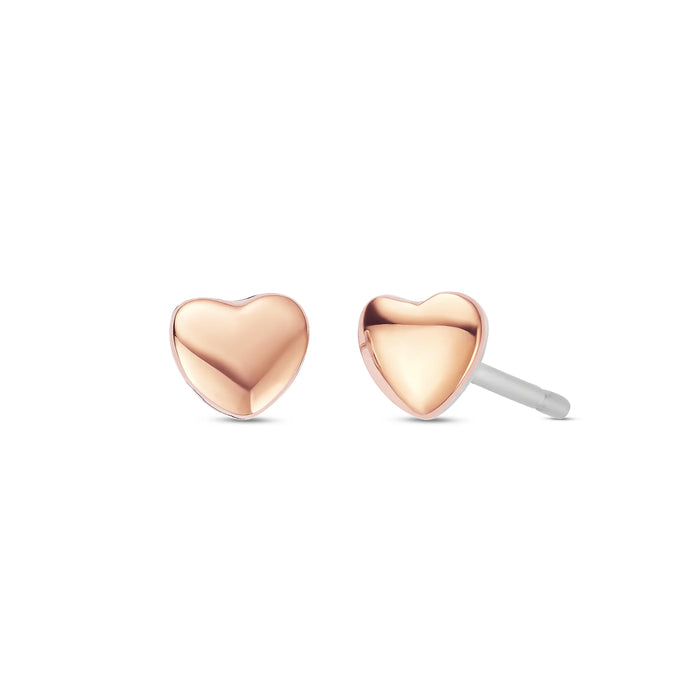 Clogau Forever Yours Sterling Silver & 9ct Rose Gold Love Heart Stud Earrings