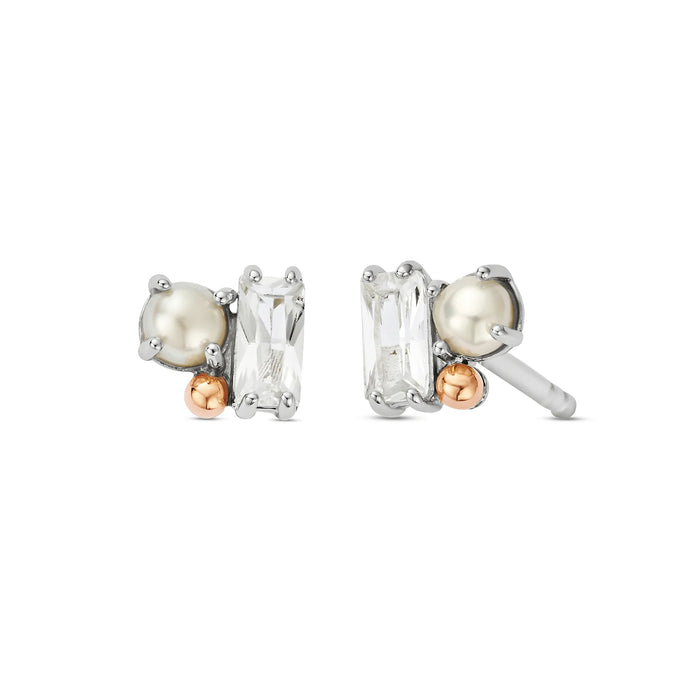 Clogau Nature's Wonder Sterling Silver Beachcomber Cluster Stud Earrings