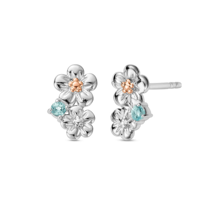 Clogau Nature's Wonder Sterling Silver Forget-Me-Not Cluster Stud Earrings