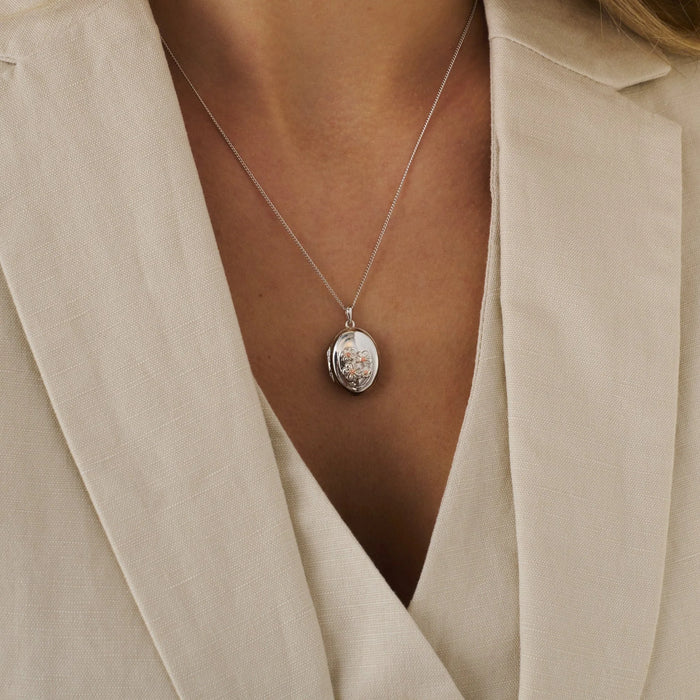 Clogau Nature's Wonder Sterling Silver Forget-Me-Not Locket