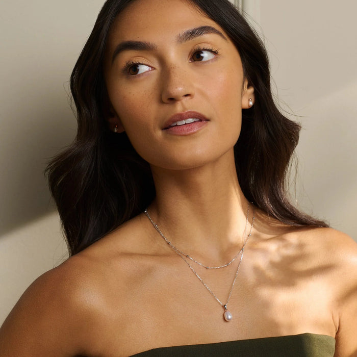 Clogau® Nature's Wonder Sterling Silver Beachcomber Layered Necklace With Pearl