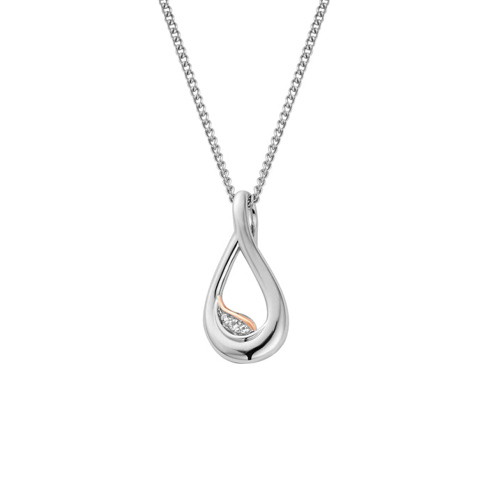 Clogau® Past Present Future® Twist Pendant With Topaz Silver Necklace
