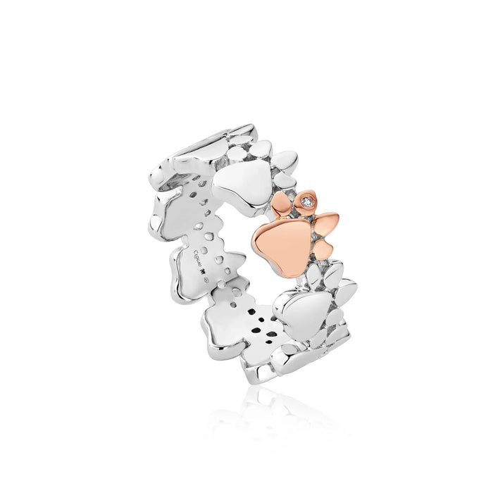 Clogau Paw Prints On My Heart Ring