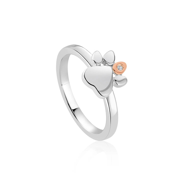 Clogau Paw Prints On My Heart Stacking Ring