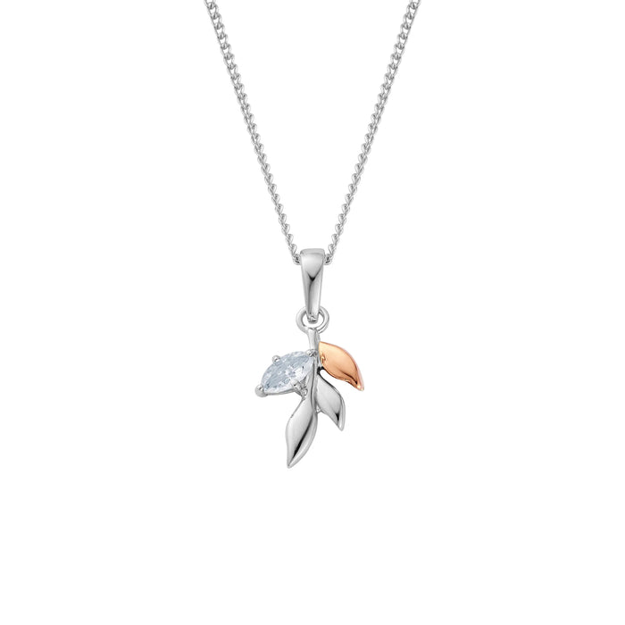 Clogau® Royal Clogau®  Leaf Pendant With Topaz Silver Necklace