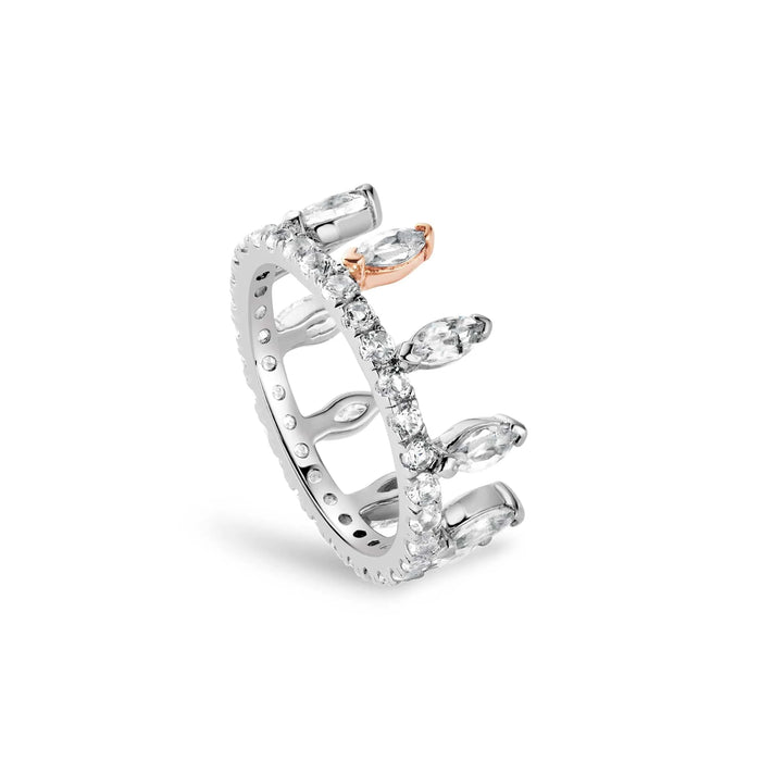 Clogau Celebration Crown Silver And White Topaz Ring