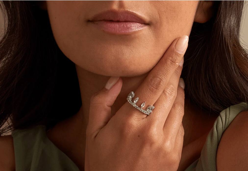 Clogau Celebration Crown Silver And White Topaz Ring