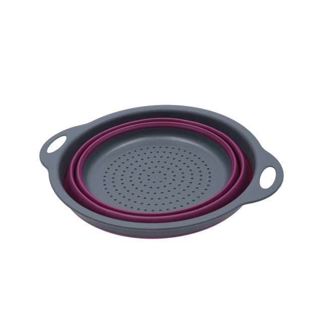 KitchenCraft Colourworks Purple Collapsible Colander with Handles