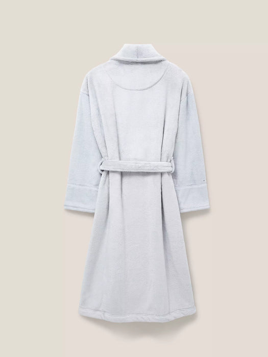 White Stuff Women's Light Grey Clover Cosy Dressing Gown