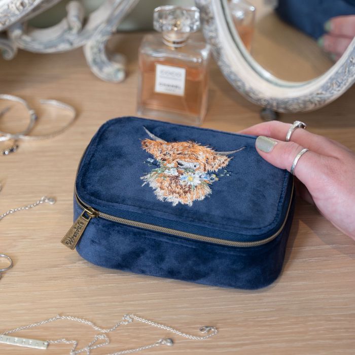 Wrendale 'Daisy Coo' Highland Cow Embroidered Accessory Case