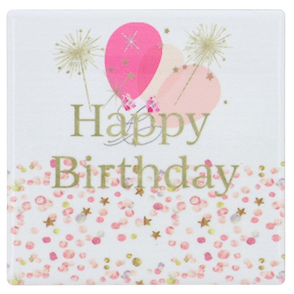 Rush Blossom Happy Birthday Coaster