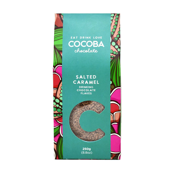 Cocoba Salted Caramel Drinking Chocolate Flakes