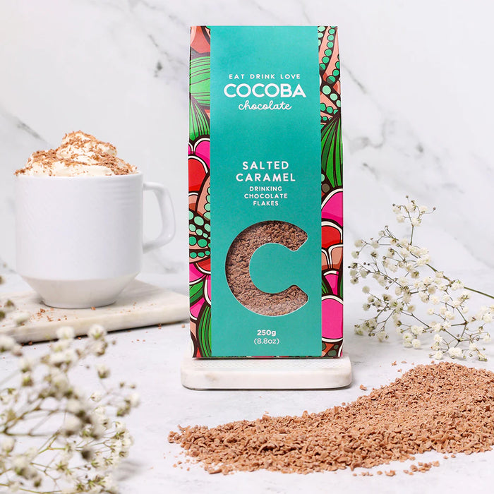 Cocoba Salted Caramel Drinking Chocolate Flakes