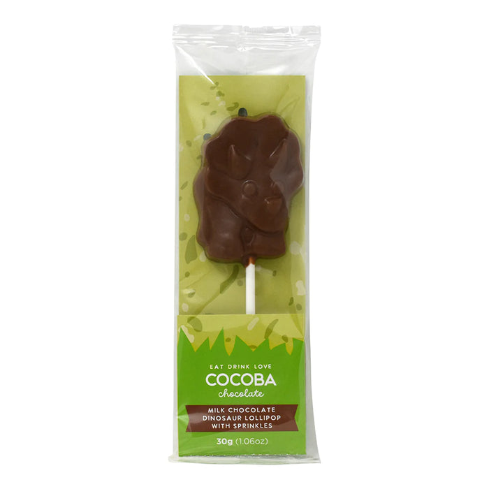 Cocoba Milk Chocolate Triceratops Lollipop With Sprinkles Lollipop