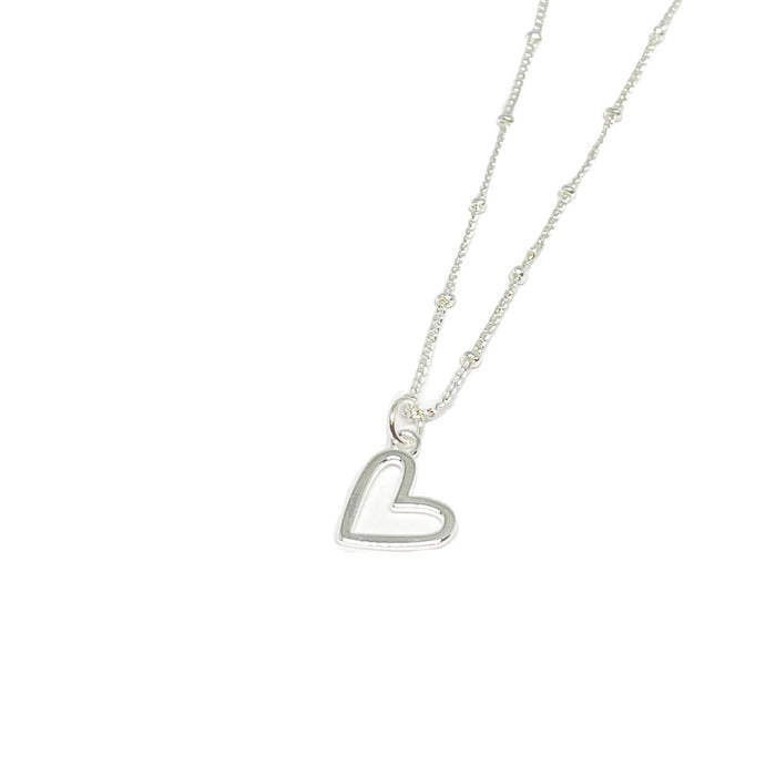 Clementine Coco Heart Necklace - Silver