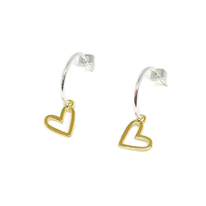 Clementine Coco Heart Sterling Silver Earrings - Gold