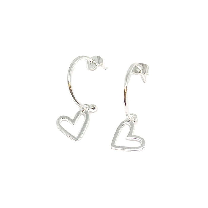 Clementine Coco Heart Sterling Silver Earrings - Silver