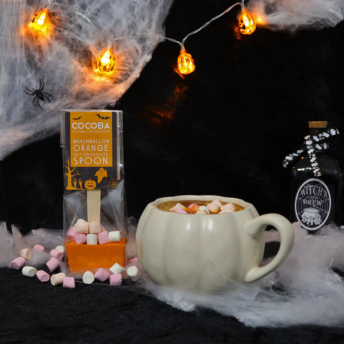 Cocoba Halloween Orange Hot Chocolate Spoon With Marshmallows