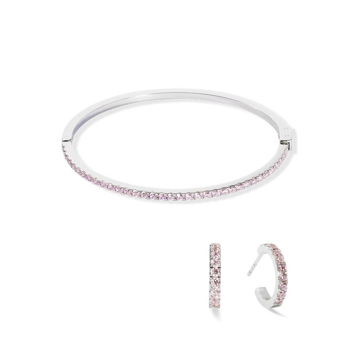 Coeur De Lion Creole Mini Silver-Rose Eternal Love Earrings