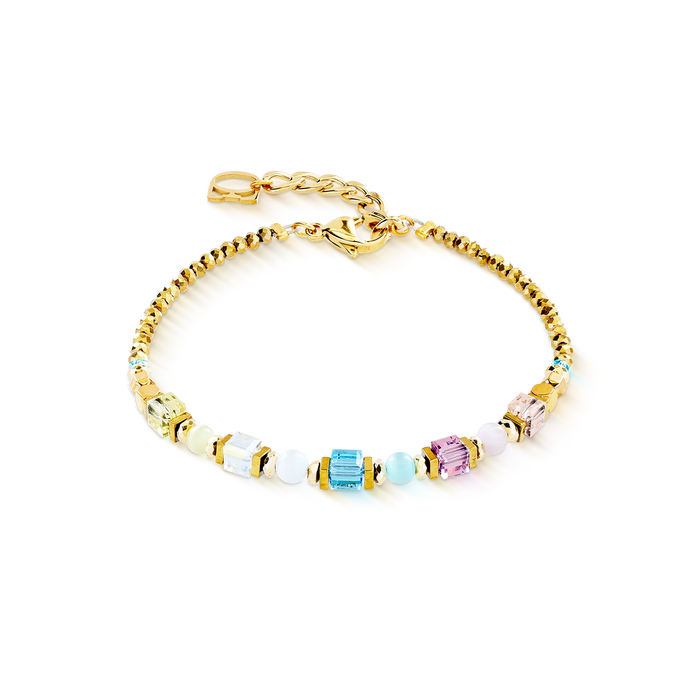 Coeur De Lion Cube Aura Pastel Gold Bracelet