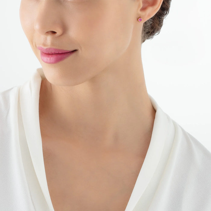 Coeur De Lion Earrings Sparkling Dot Gold Light Pink Earrings