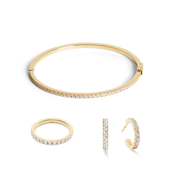 Coeur De Lion Eternal Love Hoop Mini Gold-Crystal Earrings