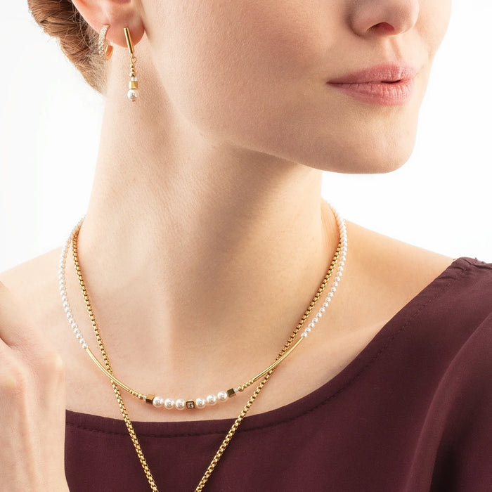 Coeur De Lion Eternal Love Hoop Mini Gold-Crystal Earrings