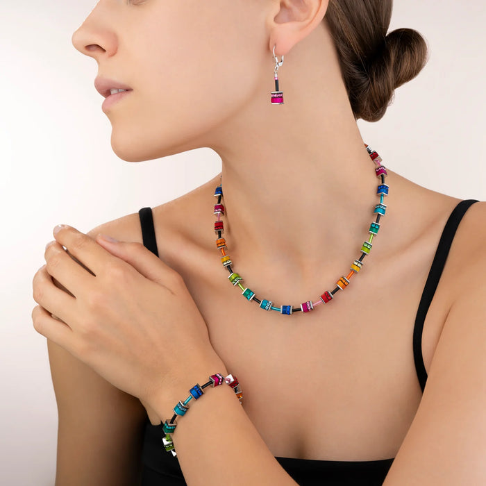 Coeur De Lion GeoCUBE® Classic Polaris & Rhinestone Multicolour Earrings