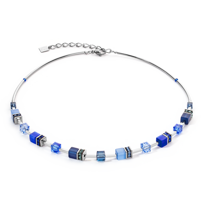 Coeur De Lion GeoCUBE® Iconic Lite Blue Necklace