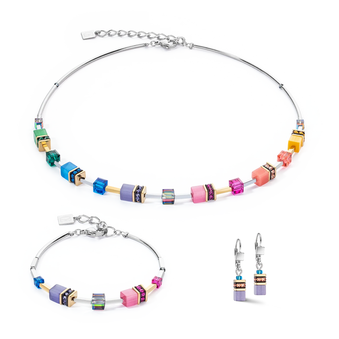 Coeur De Lion GeoCUBE® Iconic Lite Rainbow Necklace