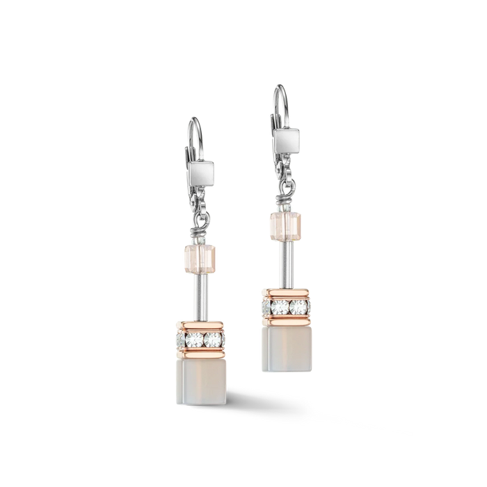 Coeur De Lion GeoCUBE® Iconic Precious Peach Rose Gold Earrings