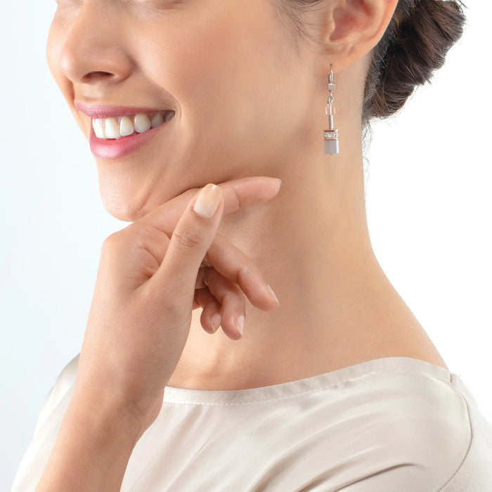 Coeur De Lion GeoCUBE® Iconic Precious Peach Rose Gold Earrings