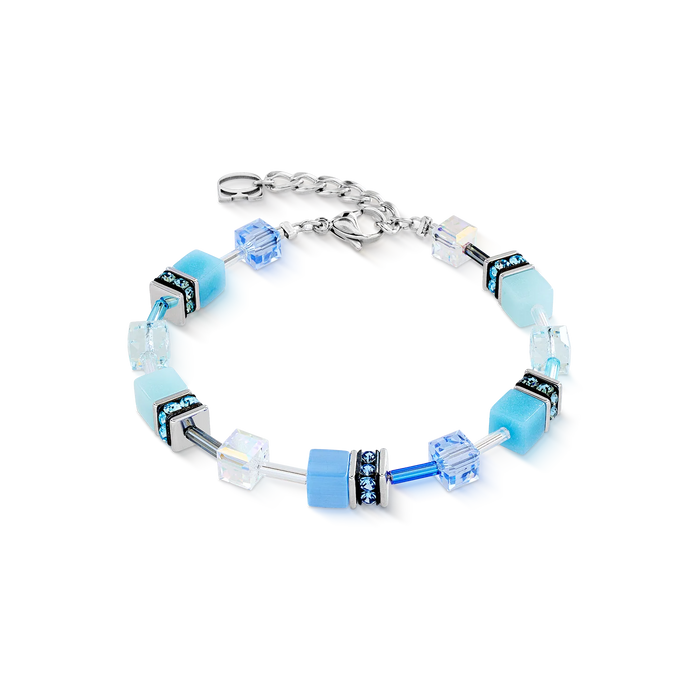 Coeur De Lion Iconic Aqua-Blue Silver Bracelet