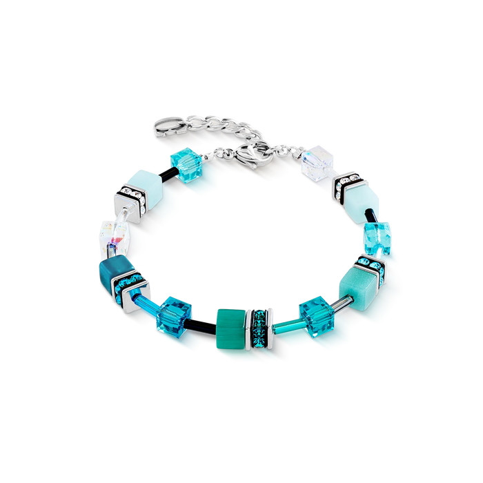 Coeur De Lion Iconic Teal Silver Bracelet