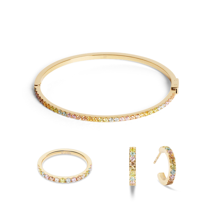 Coeur De Lion Multi Colour Eternal Love Gold Hoop Earrings
