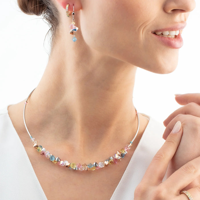 Coeur De Lion Multi Colour Eternal Love Gold Hoop Earrings