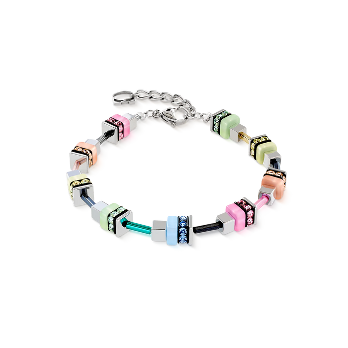Coeur De Lion Multicolour Fresh Sorbet Cube Silver Bracelet
